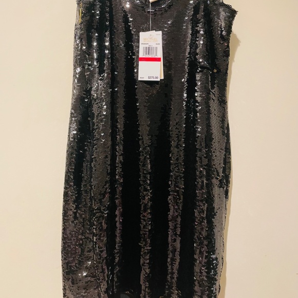 NWT Michael Kors black sequin cocktail dress - Picture 2 of 7
